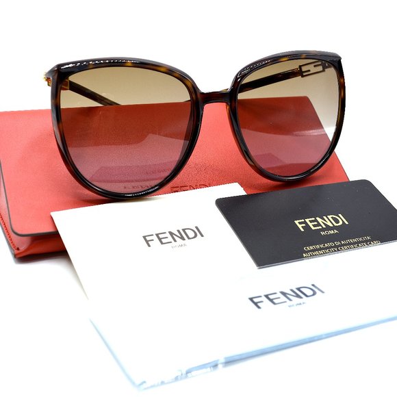 FENDI FF0432/G/S HAVANA BROWN GRADIENT SUNGLASSES - Picture 4 of 6